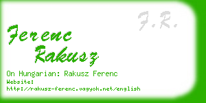 ferenc rakusz business card